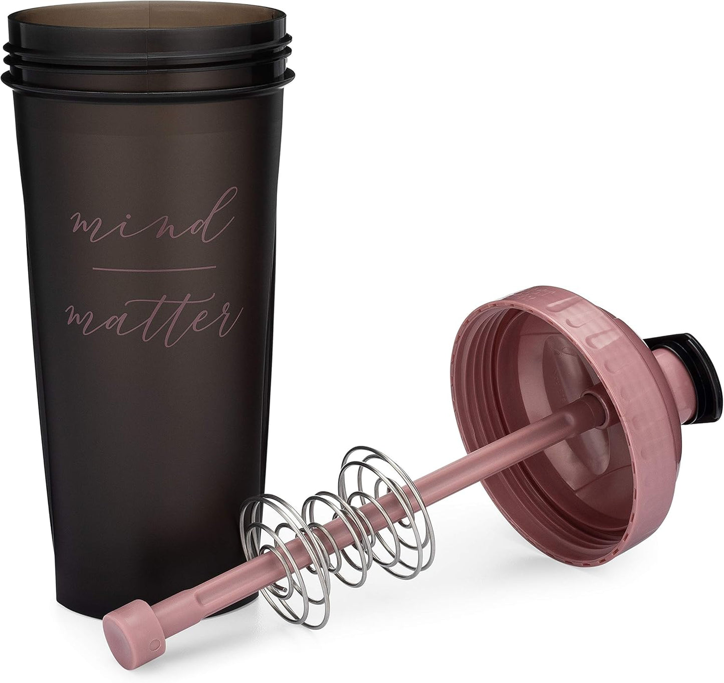 28-Ounce Shaker Bottle with Action-Rod Mixer | Shaker Cups with Motivational Quotes | Protein Shaker Bottle Is BPA Free and Dishwasher Safe | Two Pack - Beyoutiful & Mind over Matter