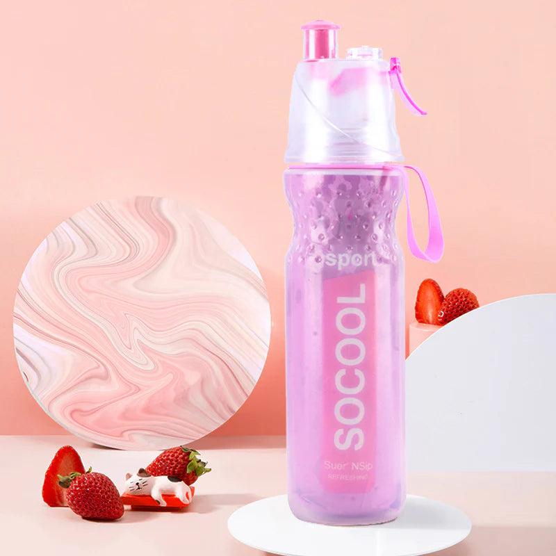 Compact 500Ml Sports Water Bottle for Cycling and Running with Misting Feature