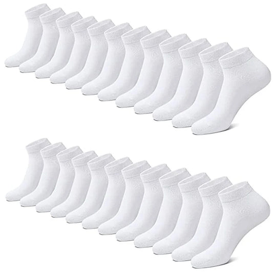 3-12 Pairs Mens Plain Solid Cotton Sports Ankle Athletic Socks Low Cut Size 9-13