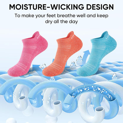 Womens Ankle Socks 6-Pairs Athletic Running Sport Socks with Cushioned Sole