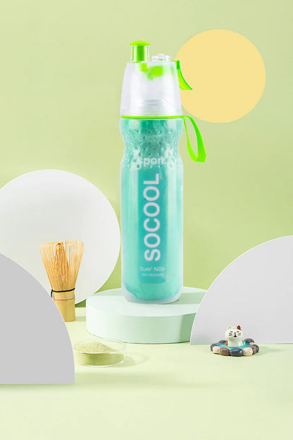 Compact 500Ml Sports Water Bottle for Cycling and Running with Misting Feature